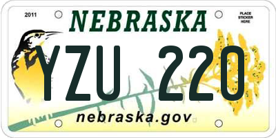 NE license plate YZU220