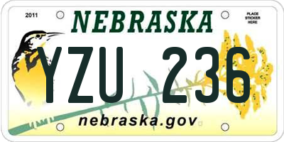 NE license plate YZU236
