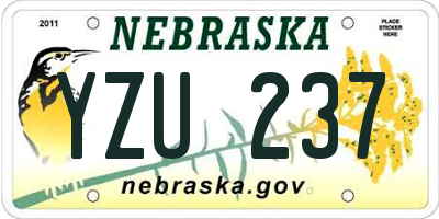 NE license plate YZU237