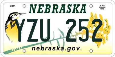 NE license plate YZU252
