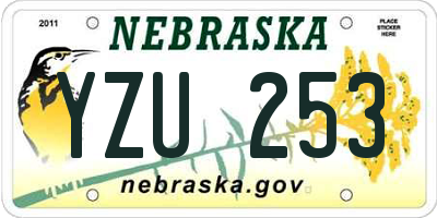 NE license plate YZU253