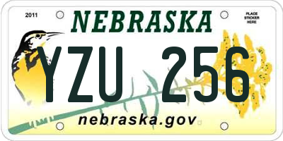 NE license plate YZU256