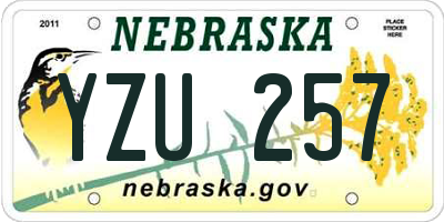 NE license plate YZU257
