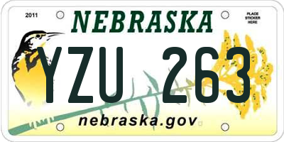 NE license plate YZU263