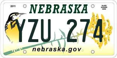 NE license plate YZU274