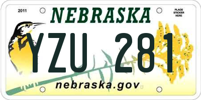 NE license plate YZU281