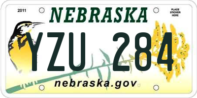 NE license plate YZU284