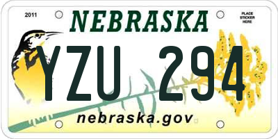 NE license plate YZU294