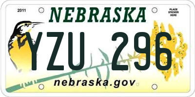NE license plate YZU296