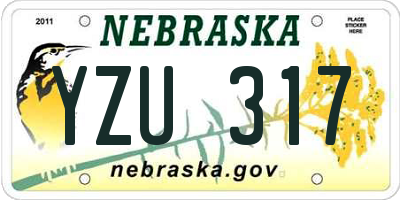NE license plate YZU317