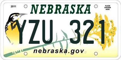 NE license plate YZU321
