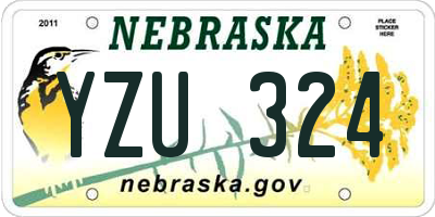 NE license plate YZU324