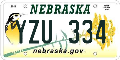 NE license plate YZU334