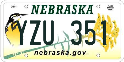 NE license plate YZU351