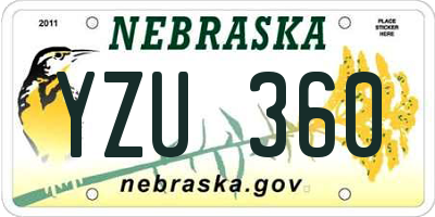 NE license plate YZU360