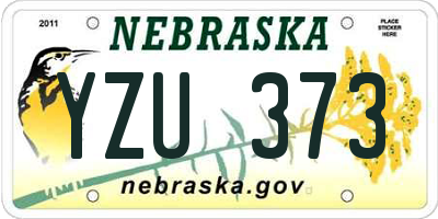 NE license plate YZU373