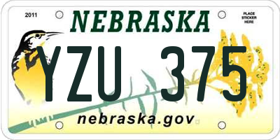 NE license plate YZU375