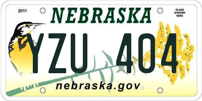NE license plate YZU404