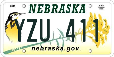 NE license plate YZU411