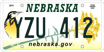 NE license plate YZU412