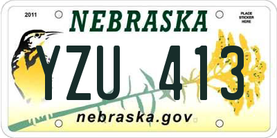 NE license plate YZU413