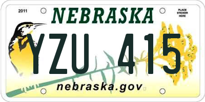 NE license plate YZU415