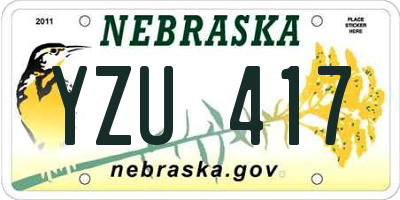 NE license plate YZU417
