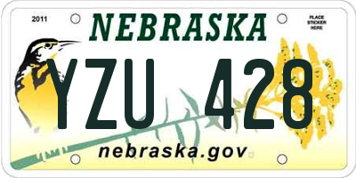 NE license plate YZU428