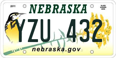 NE license plate YZU432