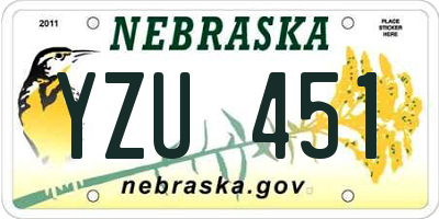 NE license plate YZU451