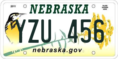 NE license plate YZU456