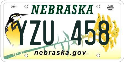 NE license plate YZU458