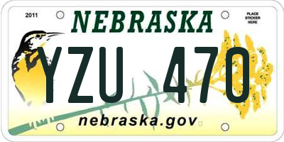 NE license plate YZU470