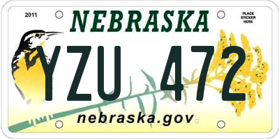 NE license plate YZU472