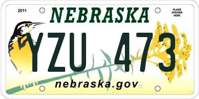 NE license plate YZU473