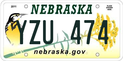 NE license plate YZU474