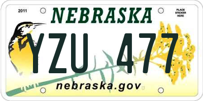 NE license plate YZU477