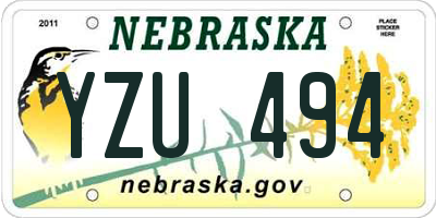 NE license plate YZU494
