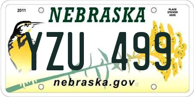 NE license plate YZU499