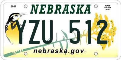 NE license plate YZU512