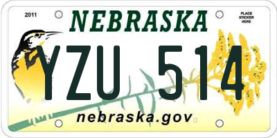 NE license plate YZU514