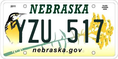 NE license plate YZU517