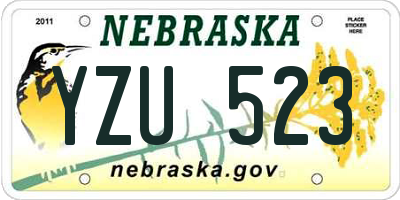 NE license plate YZU523