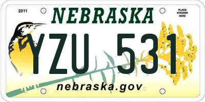 NE license plate YZU531