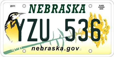 NE license plate YZU536