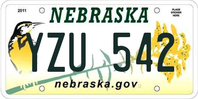 NE license plate YZU542