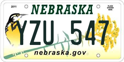 NE license plate YZU547