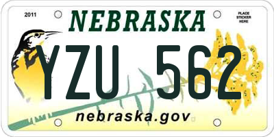 NE license plate YZU562