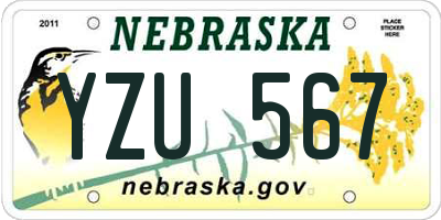 NE license plate YZU567