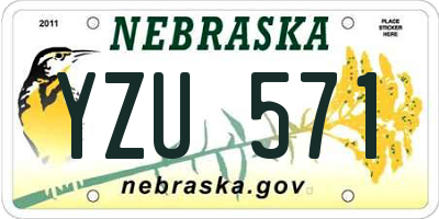 NE license plate YZU571